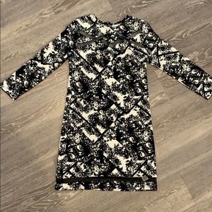 Xhilaration Black & White Floral Mini Dress - XS